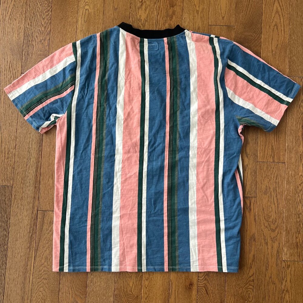 Guess Jeans Striped Logo Tee Men Sz L | 90s Retro 100% Cotton Graphic Shirt - Picture 6 of 6
